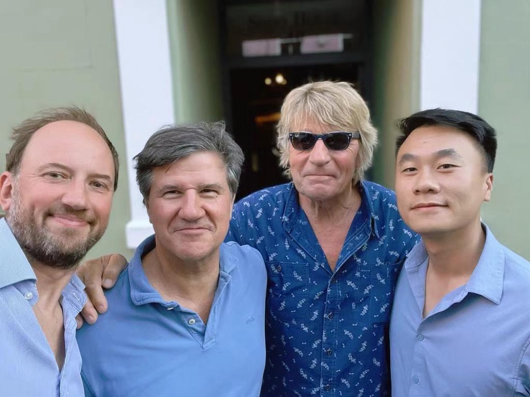 Derek with Jeremy and fellow AutoX3 board members outside a pub in the UK