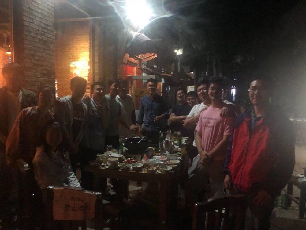 The Deuts Auto team at a night dinner the evening the closure was announced