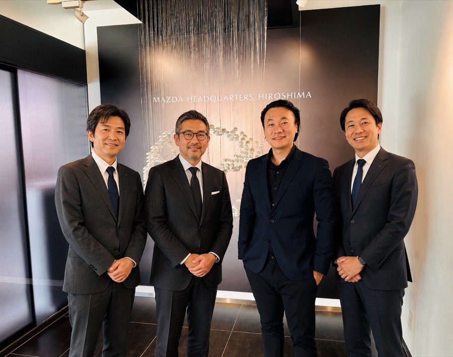 Derek with Mazda executives at Mazda Headquarters, Hiroshima