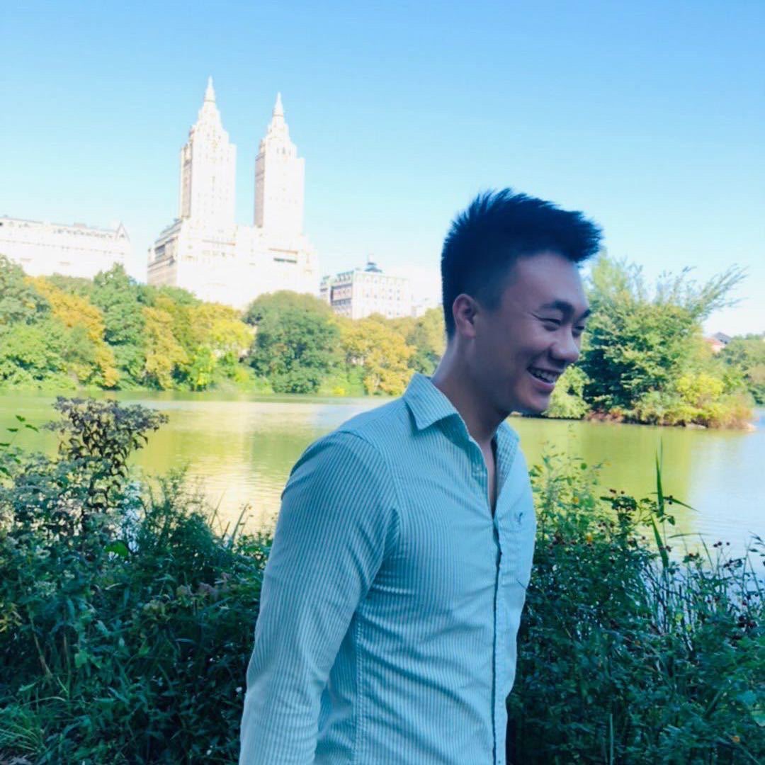 Derek by the lake in Central Park, New York